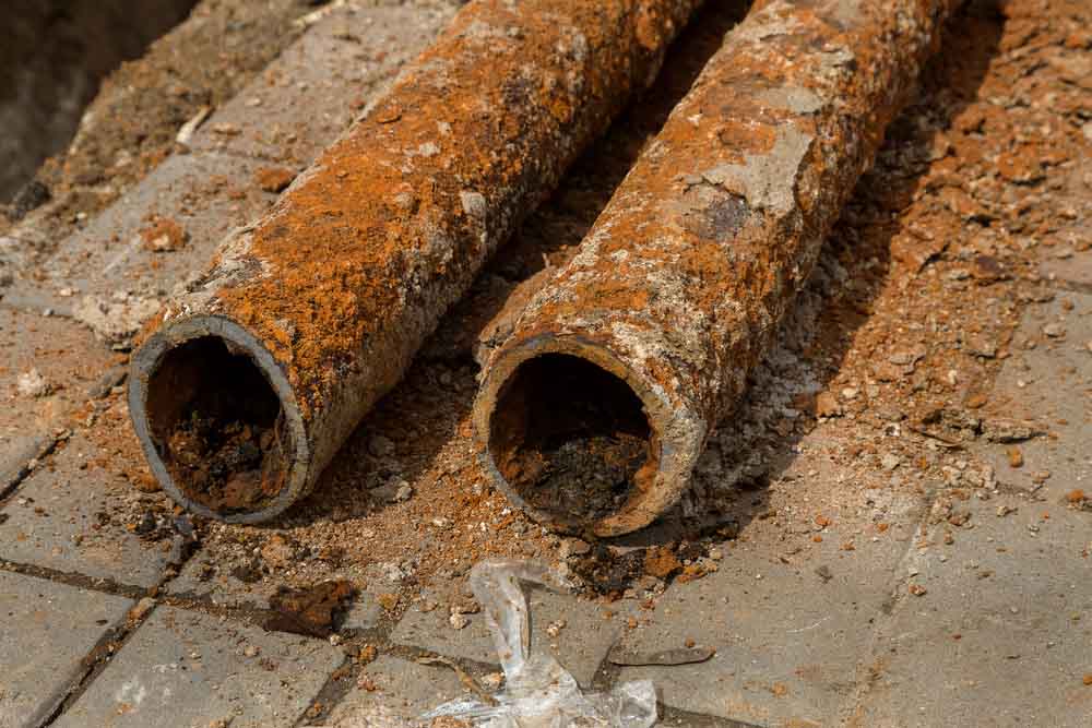 rusty, old pipes