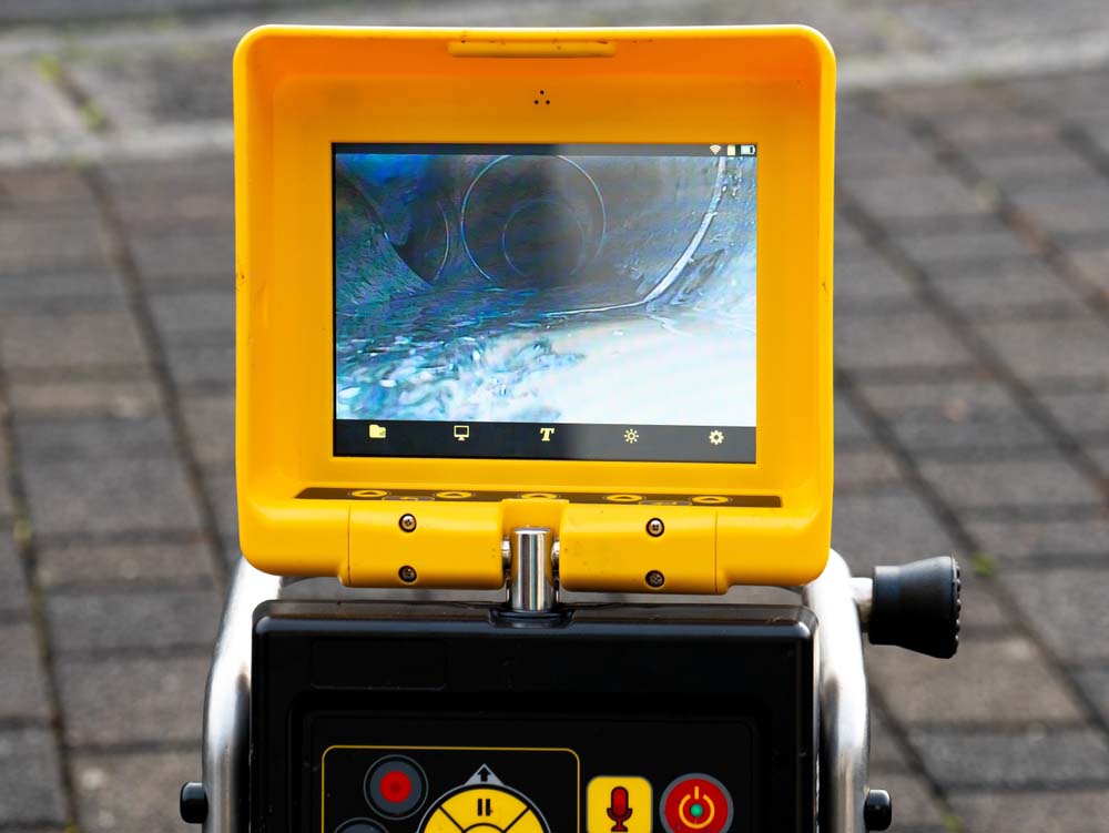 video monitor from a sewer camera inspection procedure
